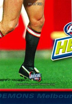 2001 ESP AFL Heroes #89 Andrew Leoncelli Back